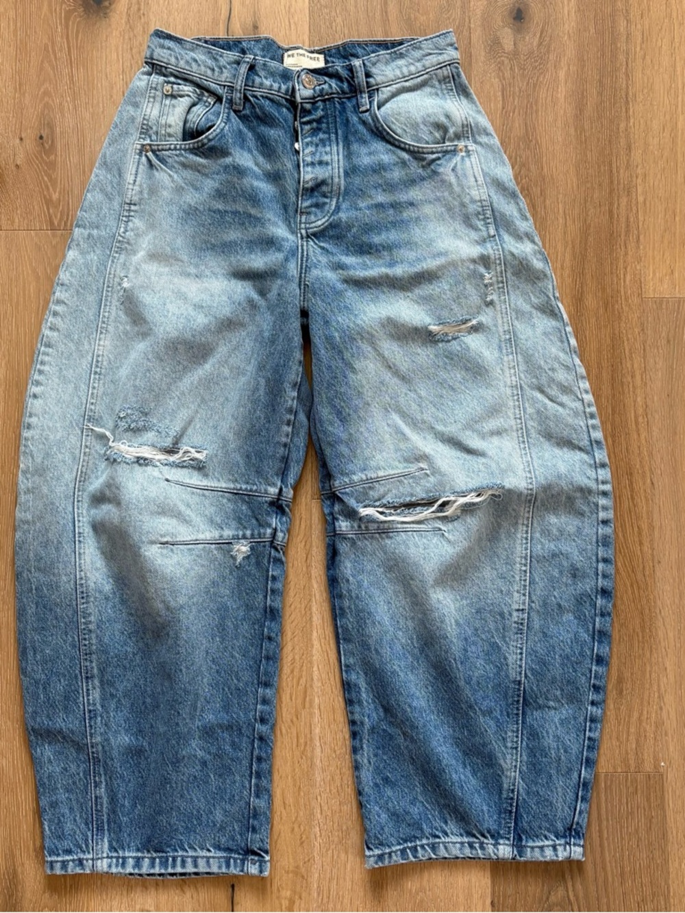 We The Free Good Luck Mid-Rise Barrel Jeans